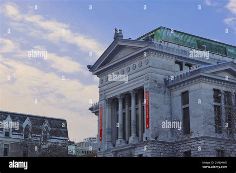 An Exterior View Of Redpath Museum At Mcgill University Under A Winter