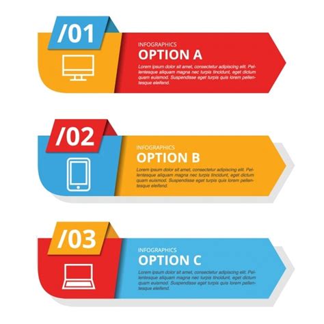 Free Vector Infographic Template With Three Banners