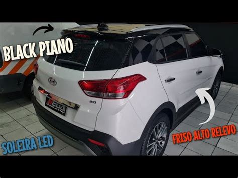 Hyundai Creta Prestige Envelopamento Preto Brilhante Soleiras LED