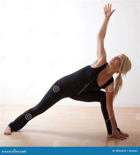 Attractive Blonde Twenties Caucasian Woman Stock Photo Image Of Stretching Person