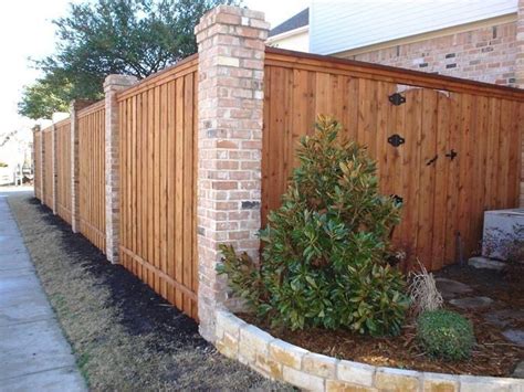 Brick Columns With Privacy Fencebut Maybe Stained Or Painted Grey