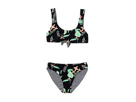 Snapper Rock Neon Rainforest Sustainable Reversible Surf Bow Bikini