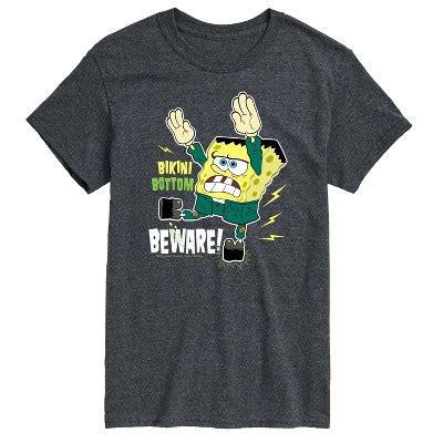 Men S Spongebob Squarepants Halloween Bikini Bottom Beware Short Sleeve Graphic T Shirt