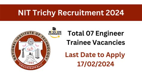 Nit Trichy Recruitment For Engineer Trainee Vacancies Apply