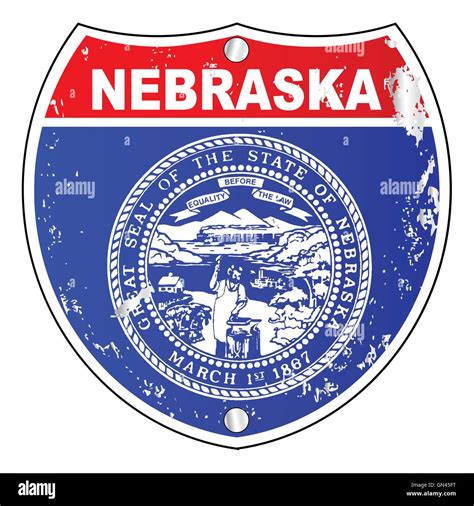Nebraska Flag Icons As Interstate Sign Stock Vector Image And Art Alamy