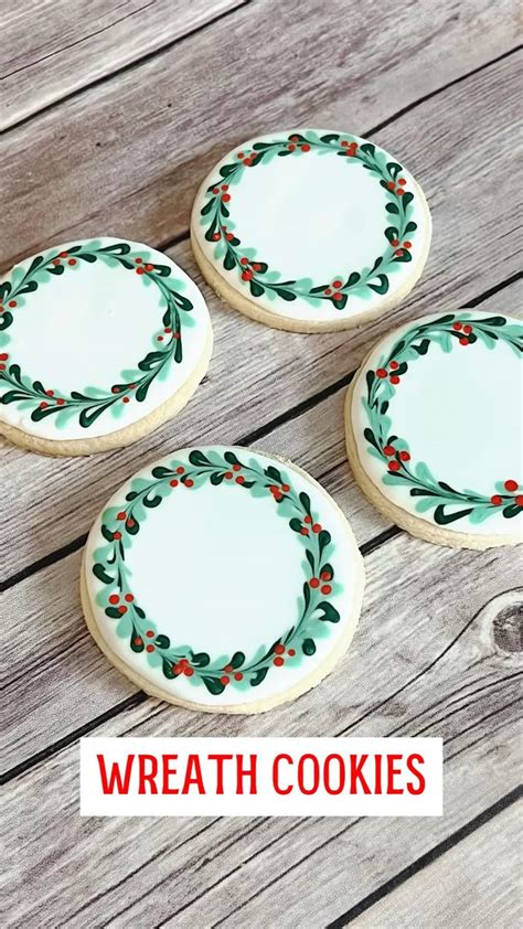 Easy Christmas Wreath Cookies Royal Icing Sugar Cookies Christmas