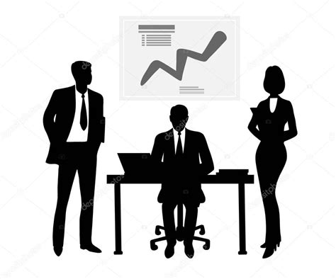 Boss Sitting Table Communicating His Subordinates — Stock Vector