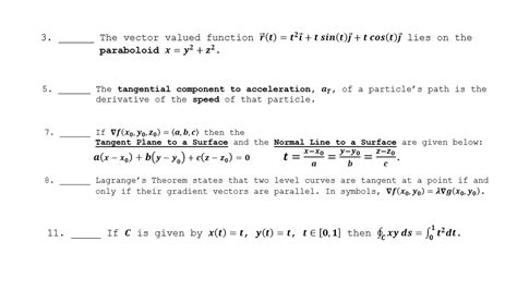 Solved 3 The Vector Valued Function