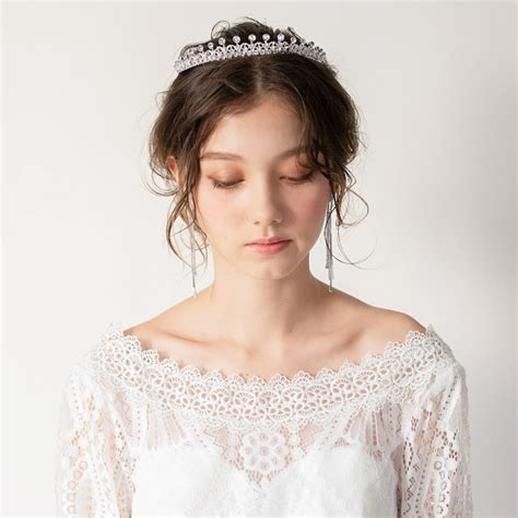 【ヘッドドレス】ティアラ ビジュー ブライダルヘッドドレス シルバー U33 【結婚式 ヘアアクセサリー】 アクセサリー ヘア