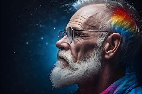 Premium Ai Image Elder Gay Man Contemplates The Cosmos