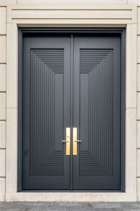 Modern Black Double Front Doors