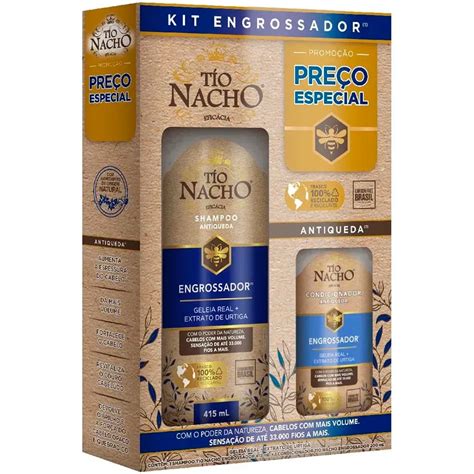 Tio Nacho Engrossador Funciona - Kit Tio Nacho Engrossador Sh 415ml + Cond 200ml - Destro
