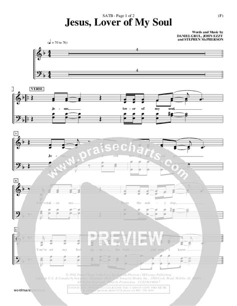 Jesus Lover Of My Soul Choir Sheet Music Pdf Hillsong Worship Praisecharts