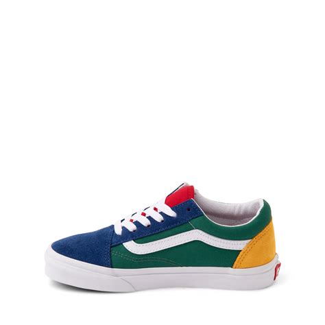 Vans Old Skool Color Block Skate Shoe Little Kid Blue Green