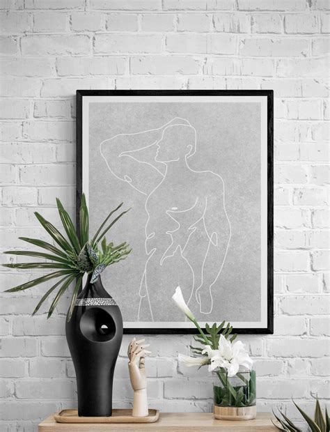Naked Man Abstract Man Body Art Male Nude Sketch Minimal Body Line Man Nude Line Art Male