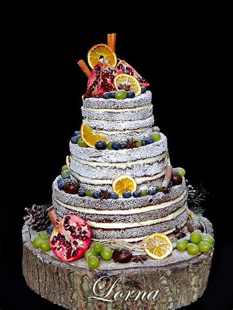 Winter Naked Cake Decorated Cake By Lorna Cakesdecor