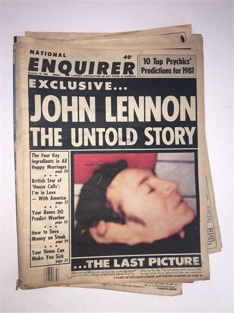 VTG National Enquirer Magazine: December 30 1980 - John Lennon Last
