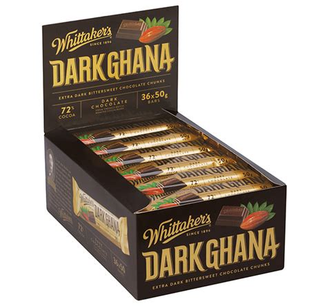 Whittakers Dark Ghana Chunky 50g X36 Sweet Dealer