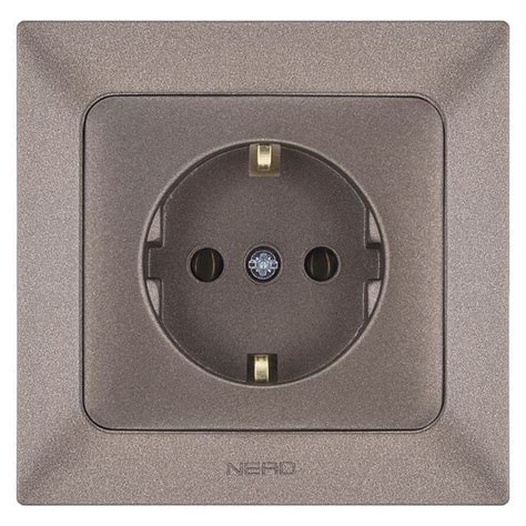 розетка 1 пост NE-AD Aras с/з 16А 250В металлик мокка - купить по ...