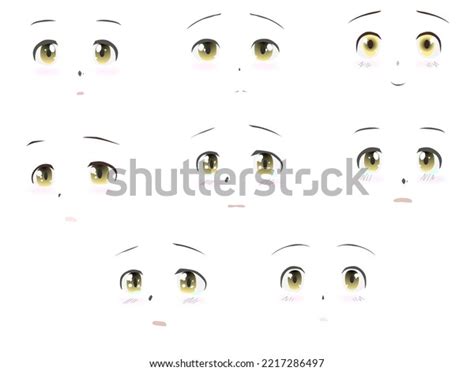 Set Anime Different Eyes Mouth Cartoon Stock Vector (Royalty Free) 2217286497 | Shutterstock