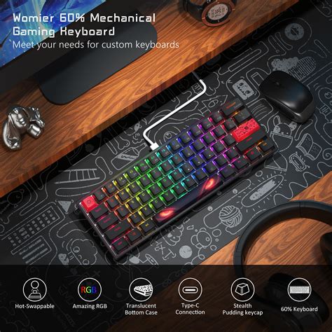 Snapklik Womier Percent Keyboard WK Mechanical RGB Wired Gaming Keyboard Hot