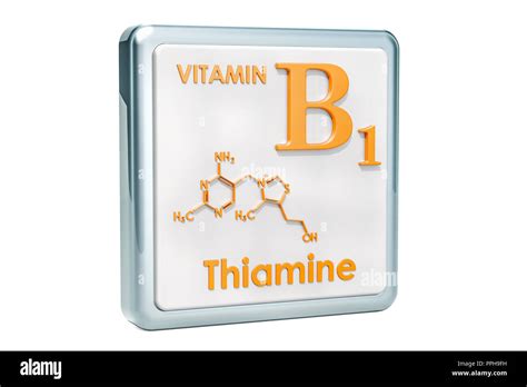 Vitamin B Thiamine Icon Chemical Formula Molecular Structure On