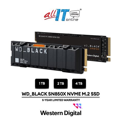 Western Digital WD Black SN850X 1TB 2TB 4TB NVMe PCIe Gen4 X4 M 2