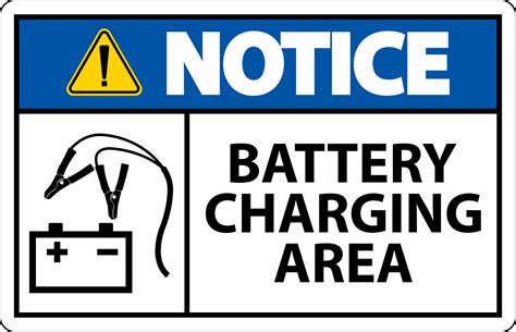 Notice Battery Charging Area Sign On White Background 14832766 Vector ...