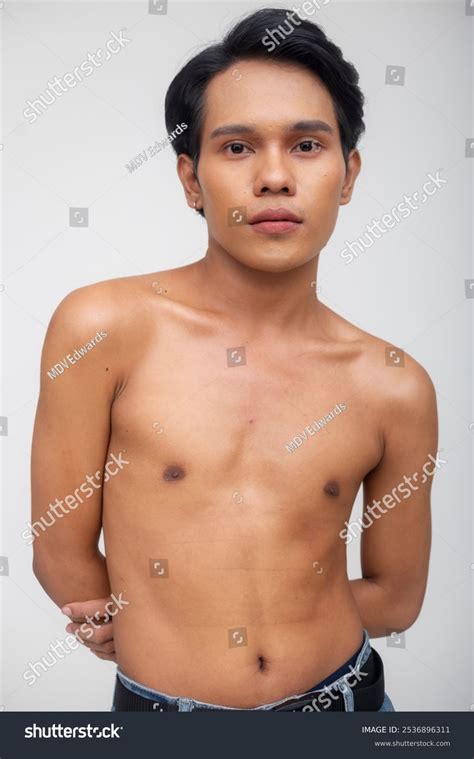 Confident Shirtless Gay Filipino Man His Stock Photo