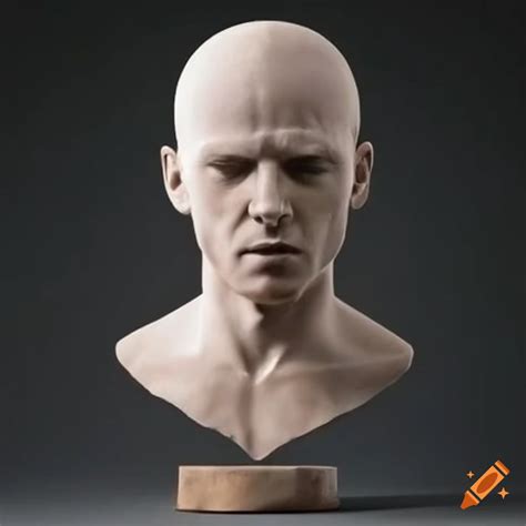 Stone Bust Of A Bald Man