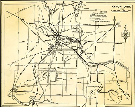 Akron, Ohio 1937 Area Map