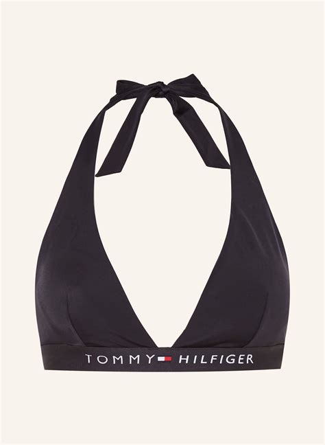 TOMMY HILFIGER Neckholder Bikini Top In Schwarz
