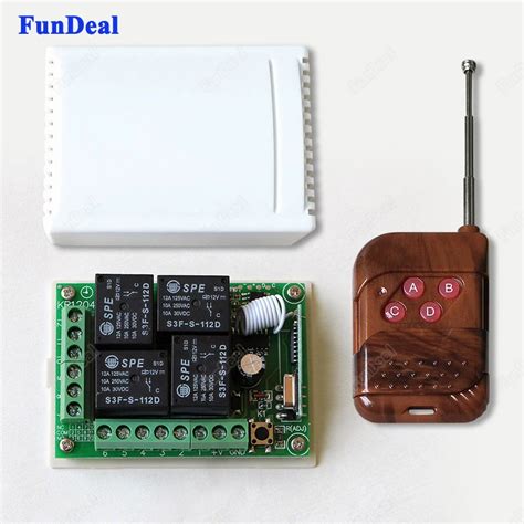 Universal 433Mhz DC 12V 4CH Channel Relay RF Wireless Remote Control