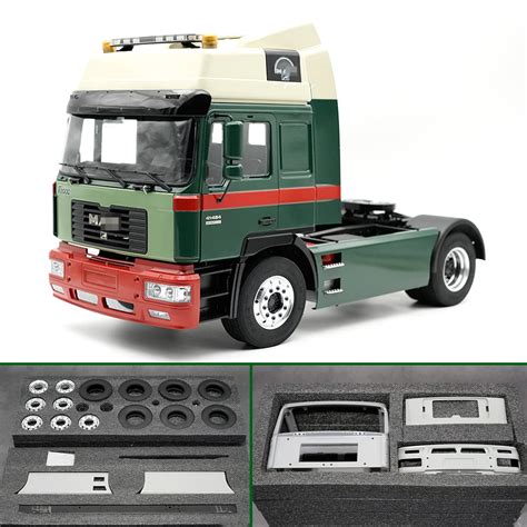 RC Lkw 1/14 F2000 4x2 Anhänger Voller Metall Anhänger Hydraulische Tür ...