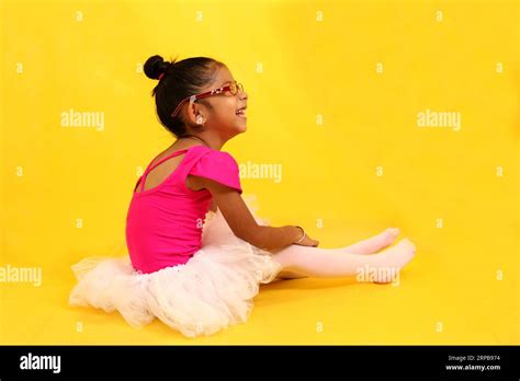 Year Old Latina Brunette Girl Dressed As A Ballerina Practices Sport As Therapy And Adhd