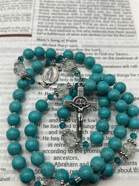 Turquoise Rosary Blue Rosary Stone Rosary Handmade Rosary Religious