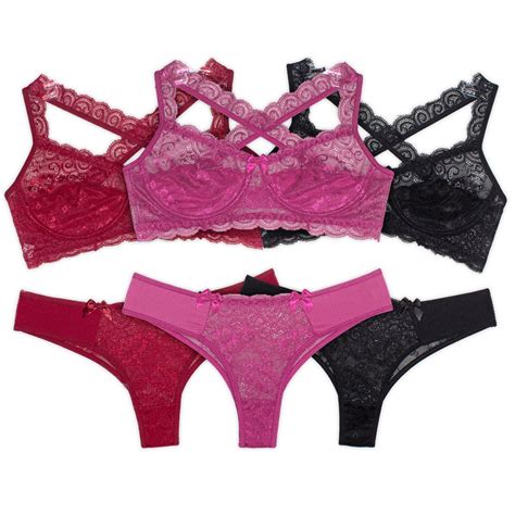 Conjunto Lingerie Renda Suti Meia Ta A Forro Aro Calcinha Tanga Lateral Larga Luna