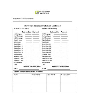 Borrower S Statement Form Fill Online Printable Fillable Blank