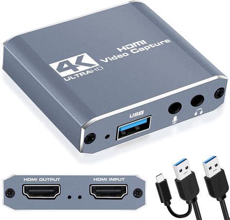Capture Card 1080p 60fps, 4K HDMI Video Game Capture Card to USB/Type-C ...