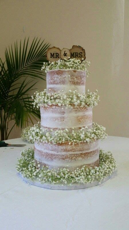 Our Naked Cake With Baby S Breath Mainstreetcakeshoppe Weddingcake