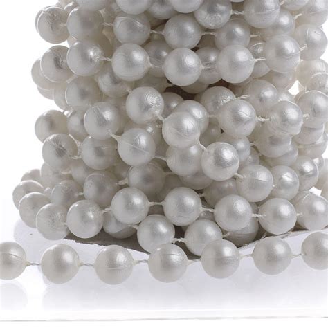 Mm White Faux Pearl Bead Garland Pearl Spools Bead Garlands