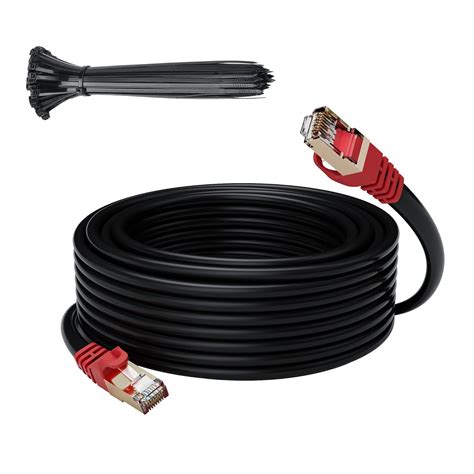 Amazon.com: Cat 6E Cat 7 Outdoor Ethernet Cable 35 FT,Adoreen 10Gbps ...