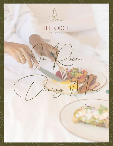 In Room Dining Menu The Lodge At Sonoma