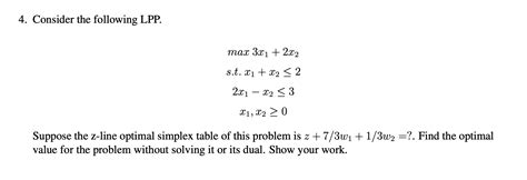 Solved 4 Consider The Following Lpp Max 3x1 2x2 St X1