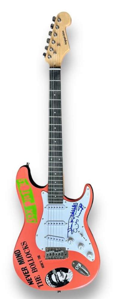 Set Of Sex Pistols Electric Guitars Band Signed By John Lydon Steve Jones Glen Matlock