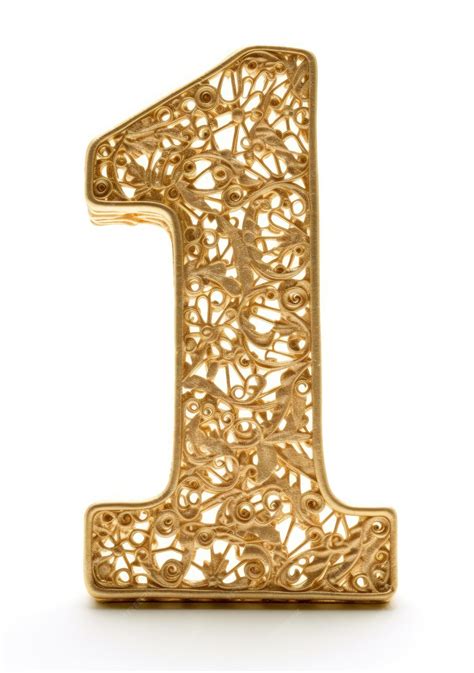 premium photo intricate gold number   white background
