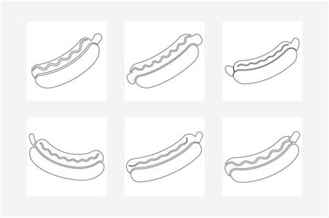 Hot Dog Pattern Outline Vector Art Icons And Graphics For Free Download