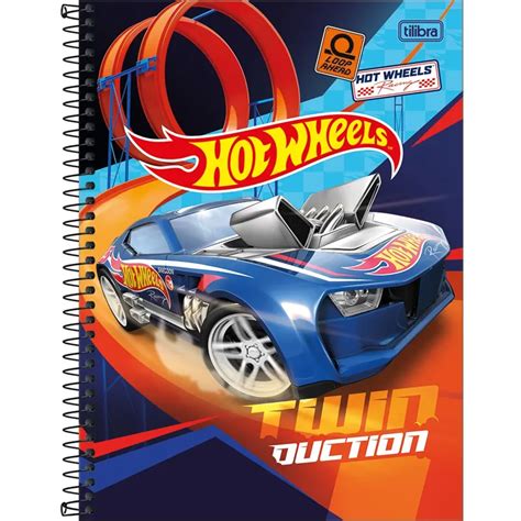 Caderno Universitário Espiral Capa Sortida Hot Wheels Folhas Tilibra Lupel