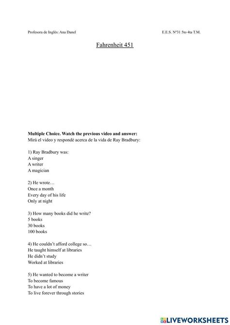 Free Fahrenheit 451 Worksheet Download Free Fahrenheit 451 Worksheet
