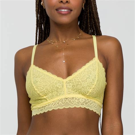 Suti Top De Renda Floral Cropped Sem Bojo Luisa Amarelo Jescri Lingerie De Qualidade E